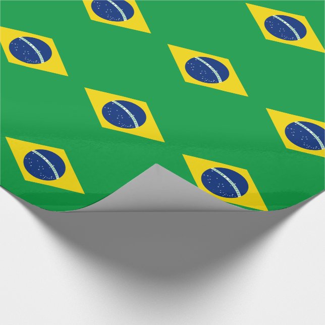 Patriotic Brazil Flag Wrapping Paper (Corner)
