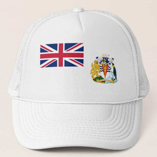 Patriotic British Antarctic Territory Flag Trucker Trucker Hat (Front)