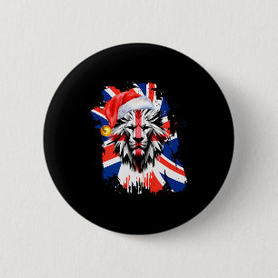 Patriotic British Christmas Uk English Flag Premiu 6 Cm Round Badge