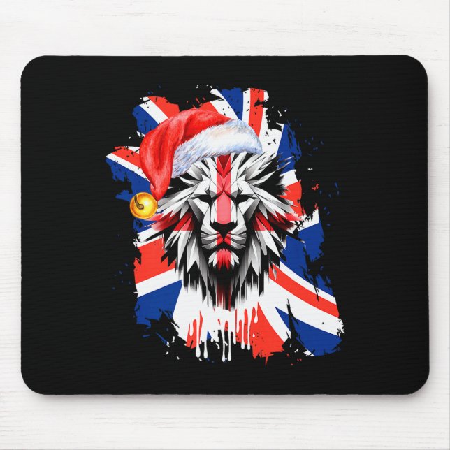 Patriotic British Christmas Uk English Flag Premiu Mouse Pad (Front)