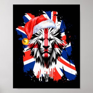 Patriotic British Christmas Uk English Flag Premiu Poster