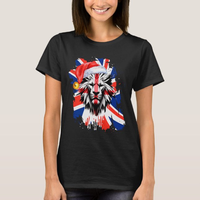 Patriotic British Christmas Uk English Flag Premiu T-Shirt (Front)