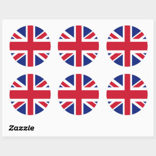 Patriotic British Union Jack Flag Classic Round St Sticker