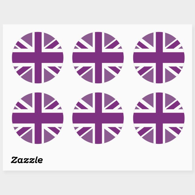 Patriotic British Union Jack Flag Classic Round Sticker (Sheet)