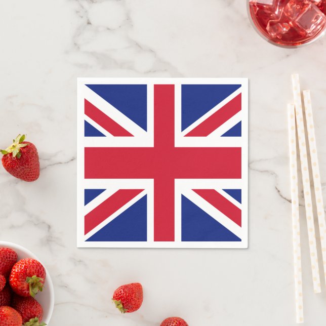 Patriotic British Union Jack Flag Napkin (Insitu)