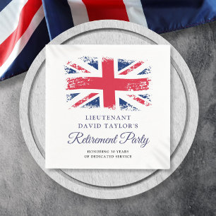 Patriotic British Union Jack Flag Retirement Party Napkin