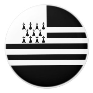 Patriotic Brittany Flag Ceramic Knob
