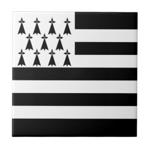 Patriotic Brittany Flag Ceramic Tile