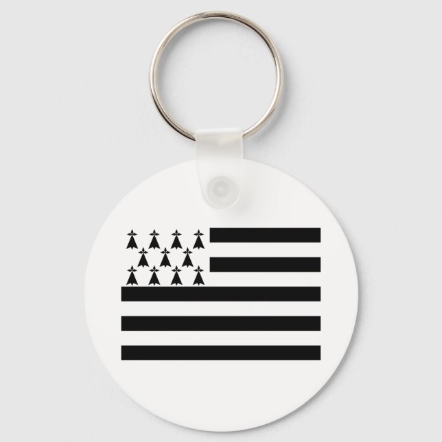 Patriotic Brittany Flag Key Ring (Front)