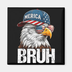 Patriotic Bro Eagle Usa Flag Funny Fourth 4th Of Magnet