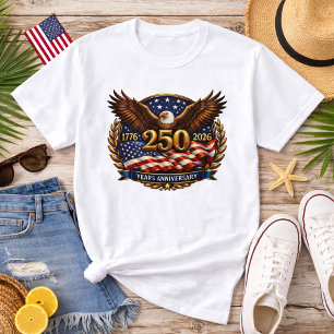 Patriotic Bronze 250th Anniversary Emblem T-Shirt