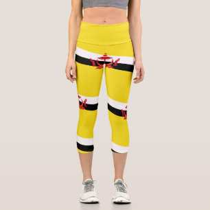 Patriotic Brunei Flag Capri Leggings