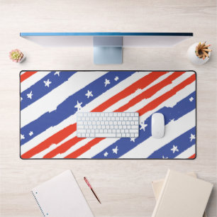 Patriotic Brush Stripes Desk Mat