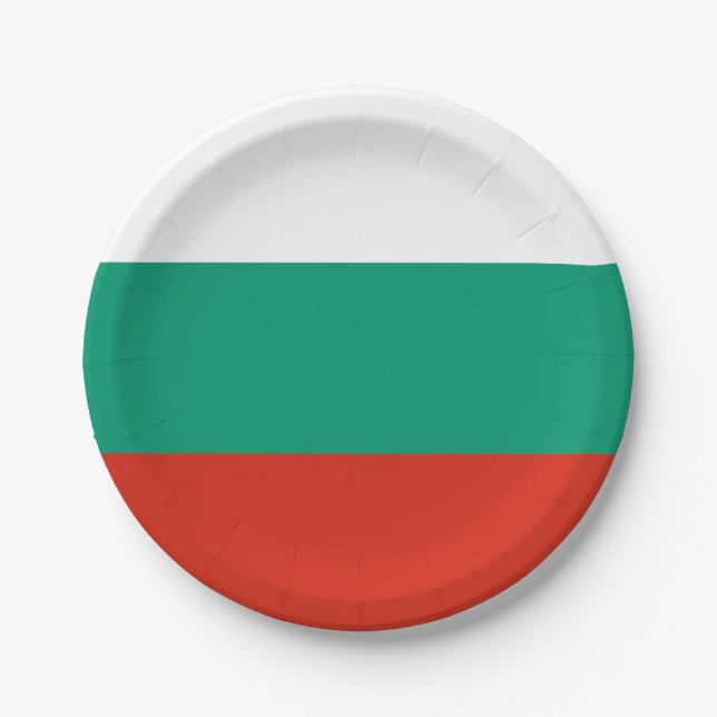 Patriotic Bulgarian Flag Paper Plate (Front)