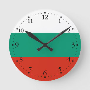 Patriotic Bulgarian flag Round Clock