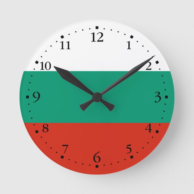Patriotic Bulgarian flag Round Clock (Front)