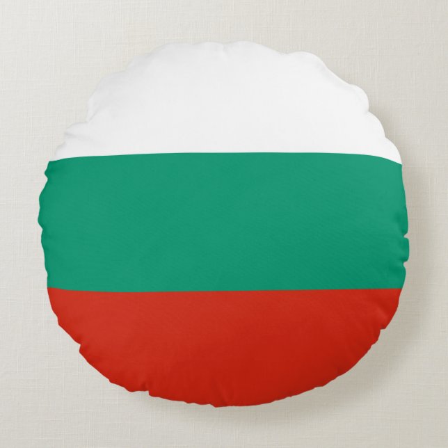 Patriotic Bulgarian Flag Round Cushion (Front)