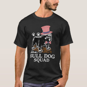 PATRIOTIC BULL DOG GOD BLESS AMERICA 4TH OF JULY F T-Shirt