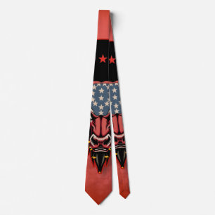 Patriotic bull head, an American bull. Tie