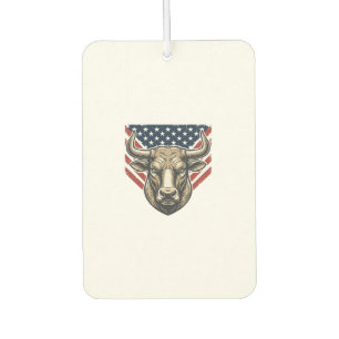 Patriotic Bull Head Vintage Engraving Vector Art_1 Car Air Freshener