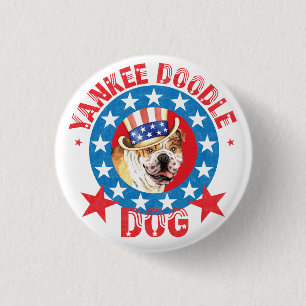 Patriotic Bulldog 3 Cm Round Badge