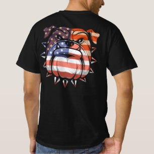 Patriotic Bulldog 4th Of July America Flag T-Shirt