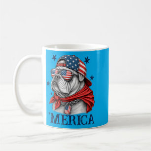 Patriotic Bulldog 4th Of July America Men Women Coffee Mug