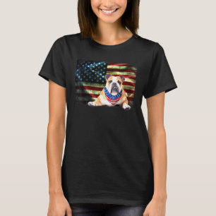 Patriotic Bulldog American Flag Dog Men Women T-Shirt