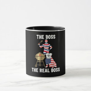 Patriotic Bulldog BBQ The Real Boss Mug