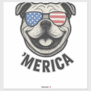 Patriotic Bulldog 'MERICA � USA Flag Sunglasses De