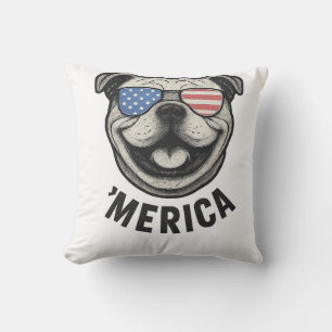 Patriotic Bulldog 'MERICA � USA Flag Sunglasses De Cushion