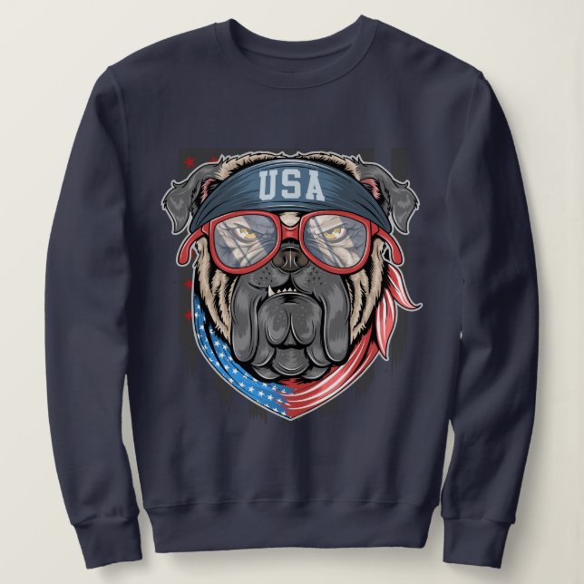 Patriotic Bulldog Sweatshirt (Design Front)