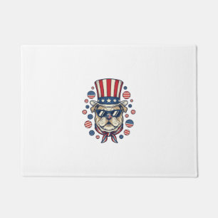 Patriotic Bulldog Vintage Engraving Shirt Design ( Doormat