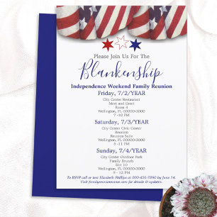 Patriotic Bunting Stars Family Reunion Template