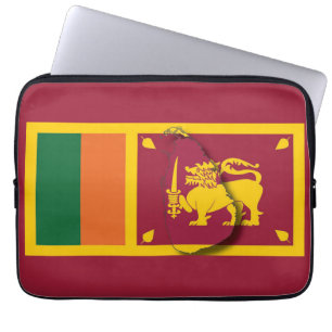 Patriotic Burgundy SRI LANKA Laptop Sleeve