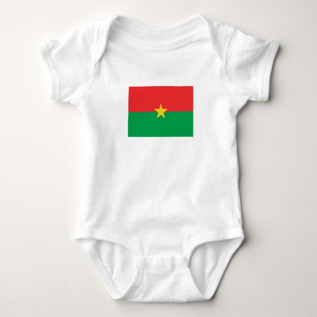 Patriotic Burkina Faso Flag Baby Bodysuit (Front)