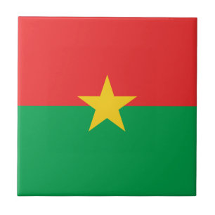 Patriotic Burkina Faso Flag Ceramic Tile