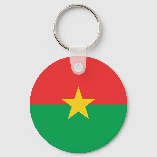 Patriotic Burkina Faso Flag Key Ring (Front)