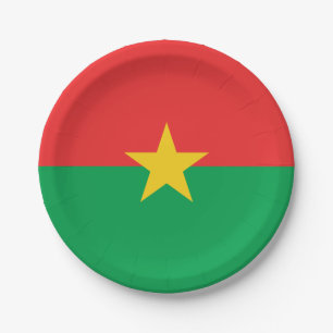 Patriotic Burkina Faso Flag Paper Plate