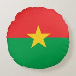 Patriotic Burkina Faso Flag Round Cushion
