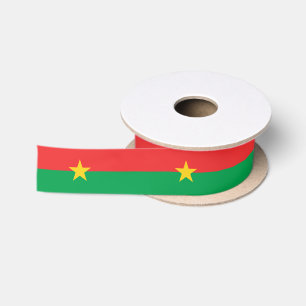 Patriotic Burkina Faso Flag Satin Ribbon