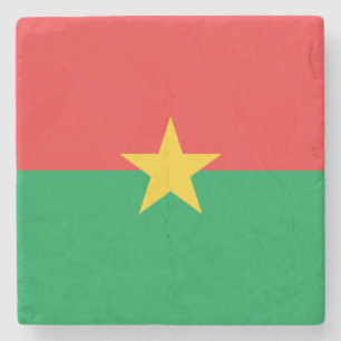 Patriotic Burkina Faso Flag Stone Coaster