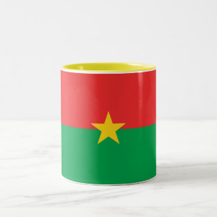 Patriotic Burkina Faso Flag Two-Tone Coffee Mug