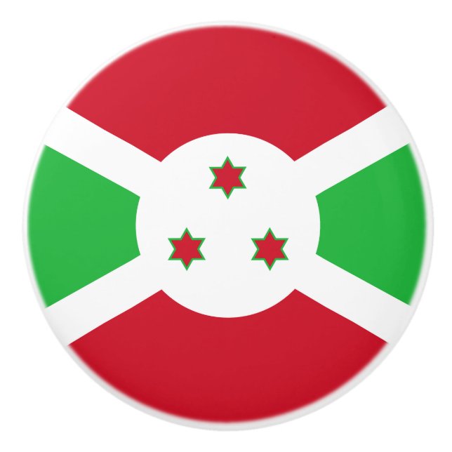 Patriotic Burundi Flag Ceramic Knob (Front)
