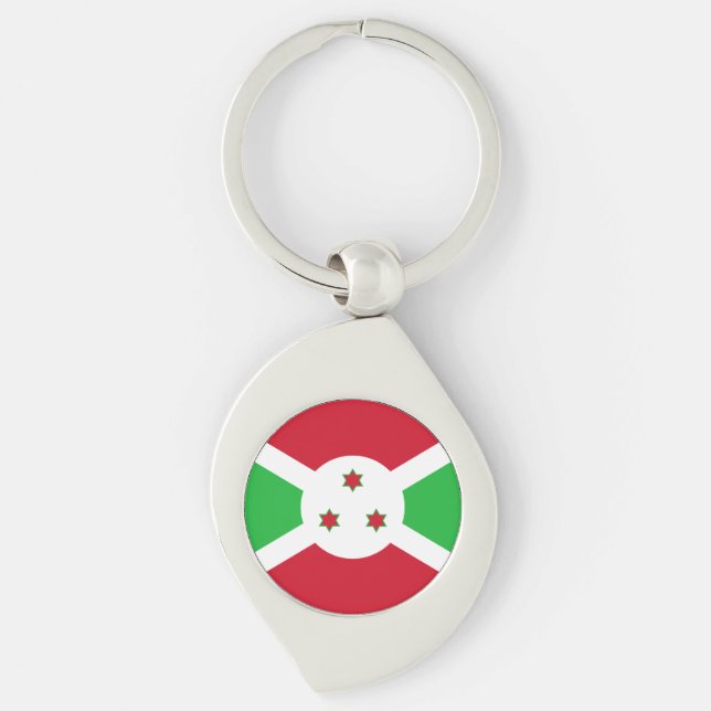 Patriotic Burundi Flag Key Ring (Front)