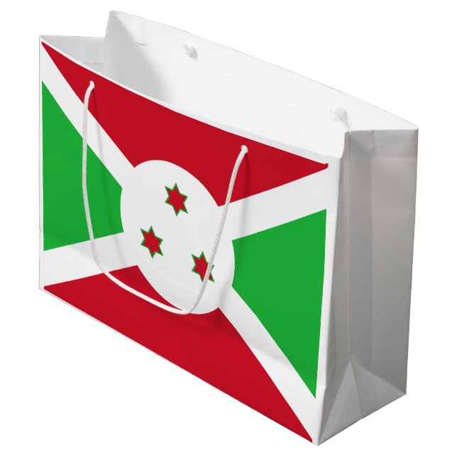 Patriotic Burundi Flag Large Gift Bag (Front Angled)