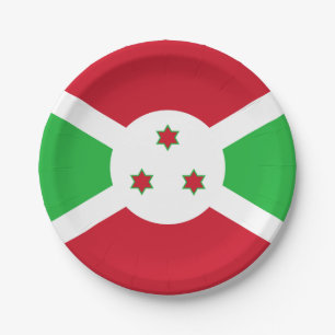 Patriotic Burundi Flag Paper Plate