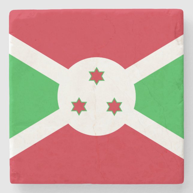 Patriotic Burundi Flag Stone Coaster (Front)
