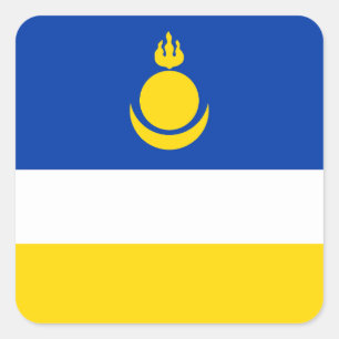 Patriotic Buryatia Flag Square Sticker