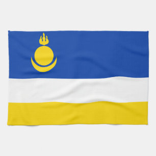 Patriotic Buryatia Flag Tea Towel